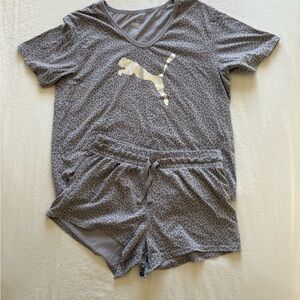 Gray Leopard Print Women’s Pajamas